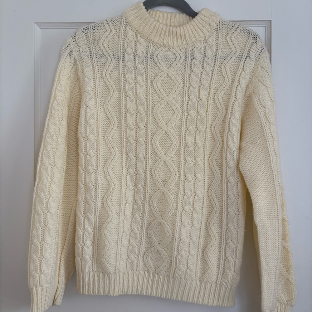 Vintage Cream Cable Knit Sweater